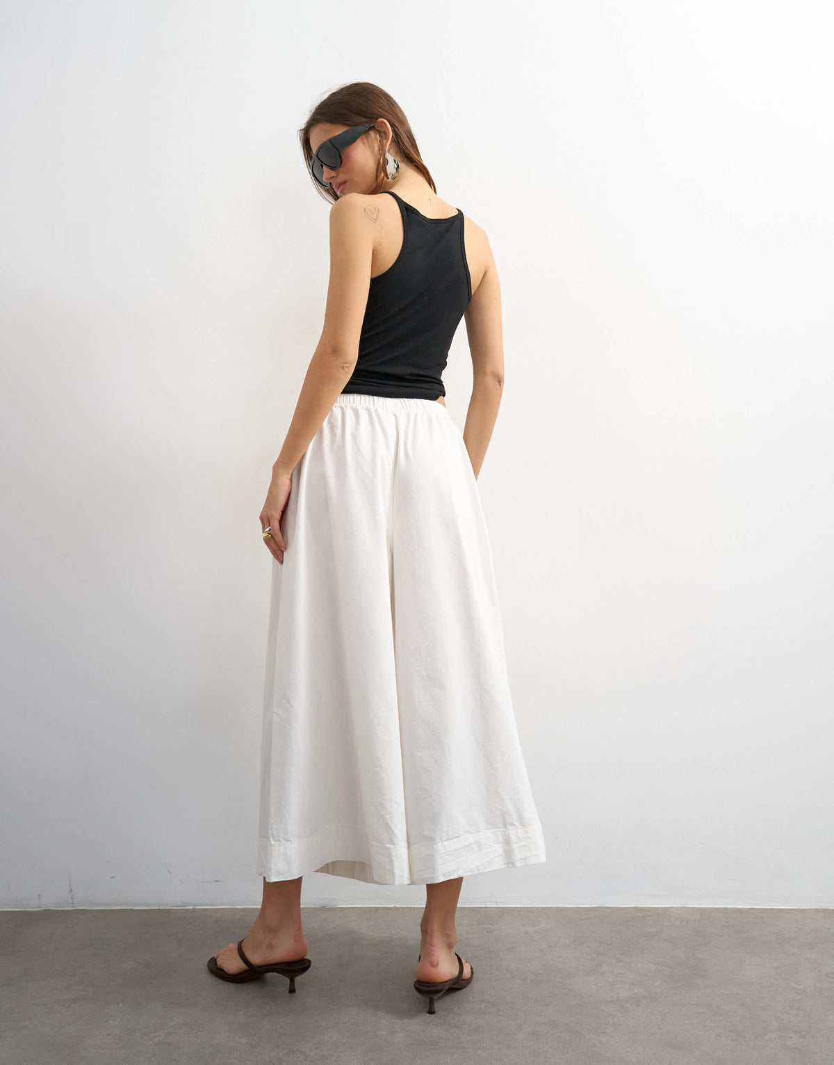 Topshop A line culotte in ecru