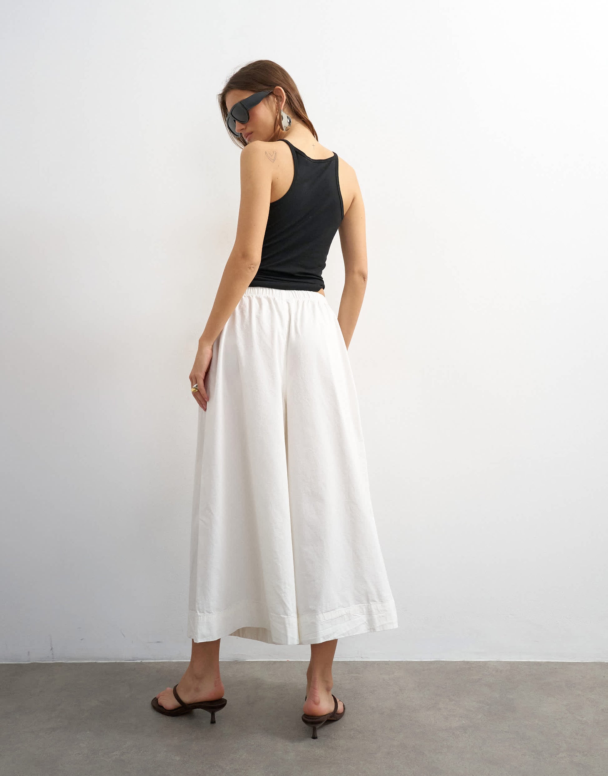 Topshop A line culotte in ecru