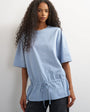 Topshop tie waist tee in dusty blue