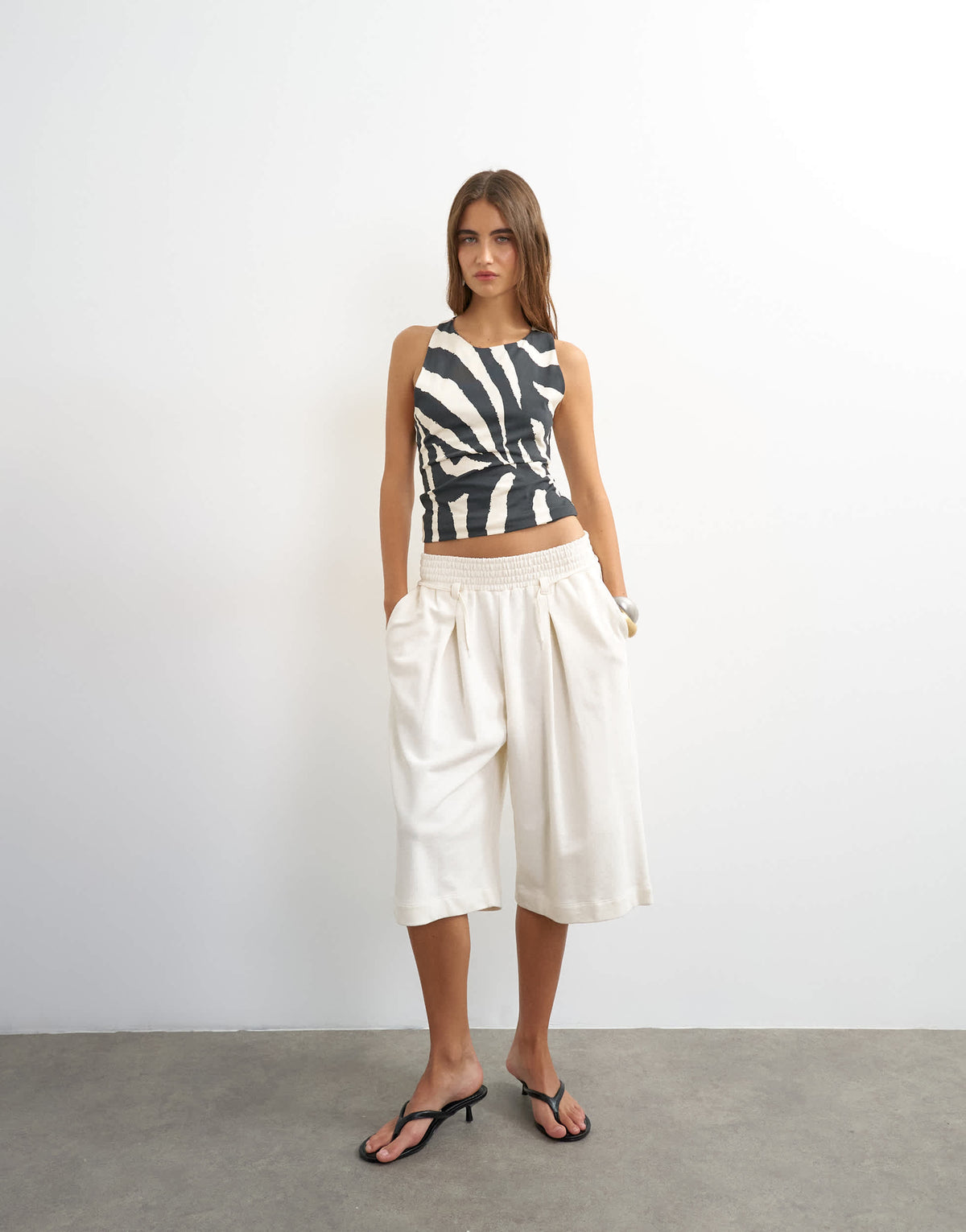 Topshop board shorts in ivory