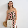 Topshop check print tie detail bandeau top in green
