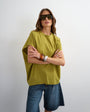 Topshop oversized tank circle tee in olive
