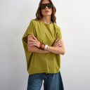 Topshop oversized tank circle tee in olive
