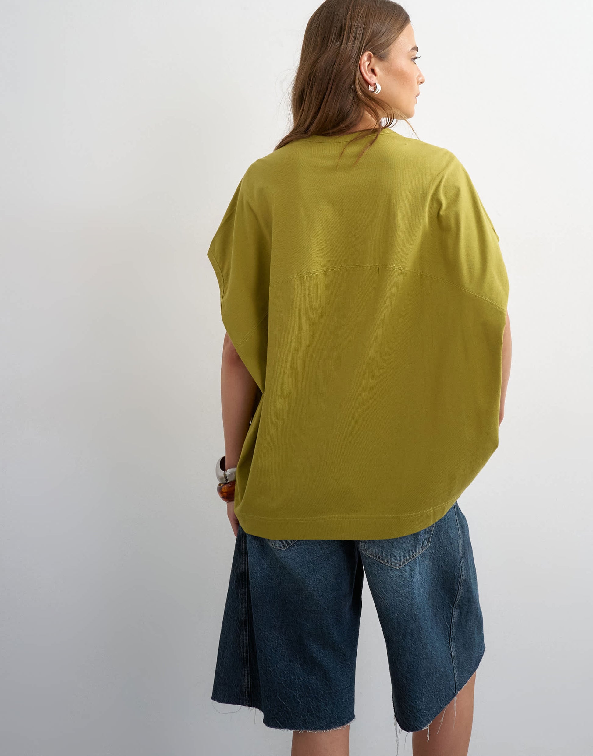 Topshop oversized tank circle tee in olive
