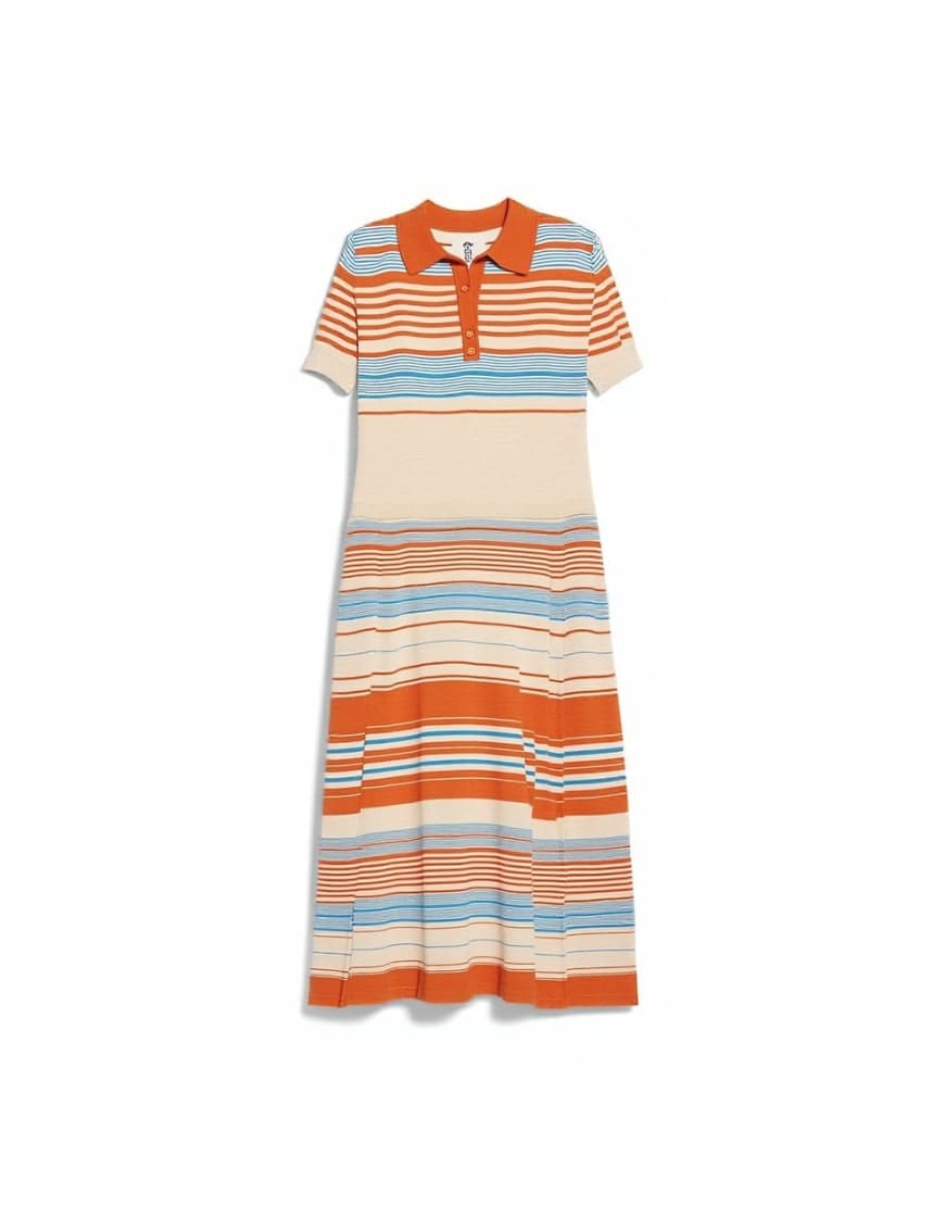 Topshop knitted maxi stripe skirt co-ord in blue multi