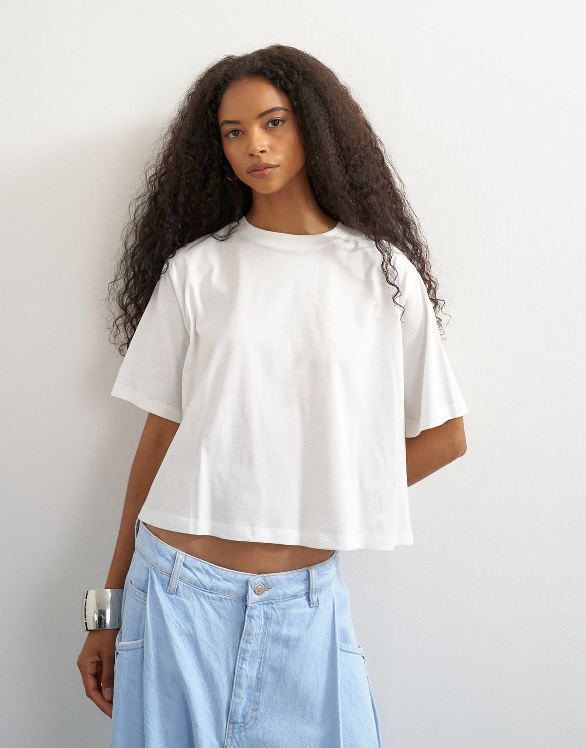 Topshop trapeze tee in ecru