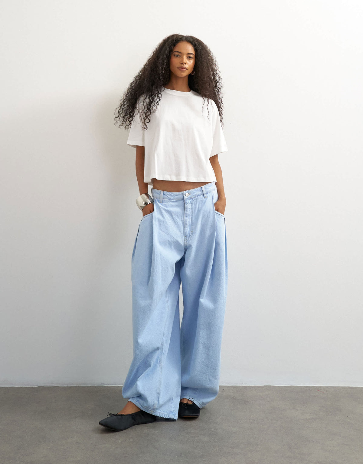 Topshop trapeze tee in ecru