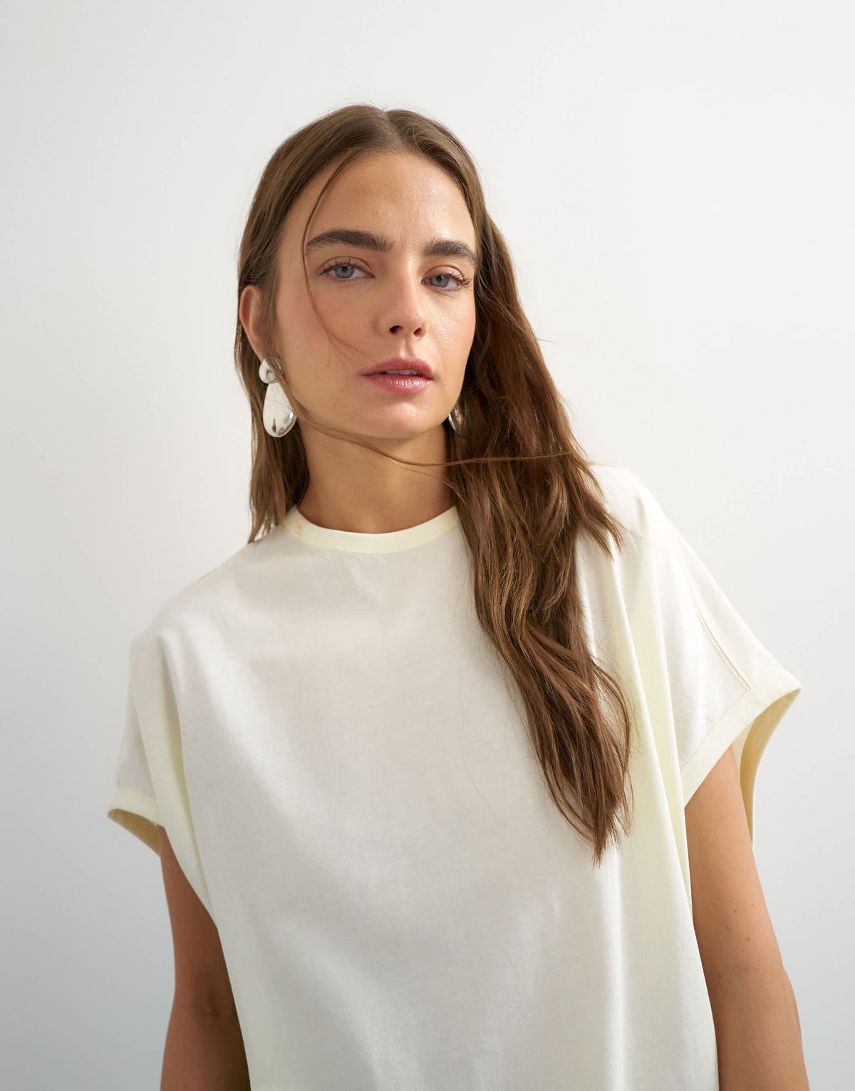 Topshop colour block oversized tank in green