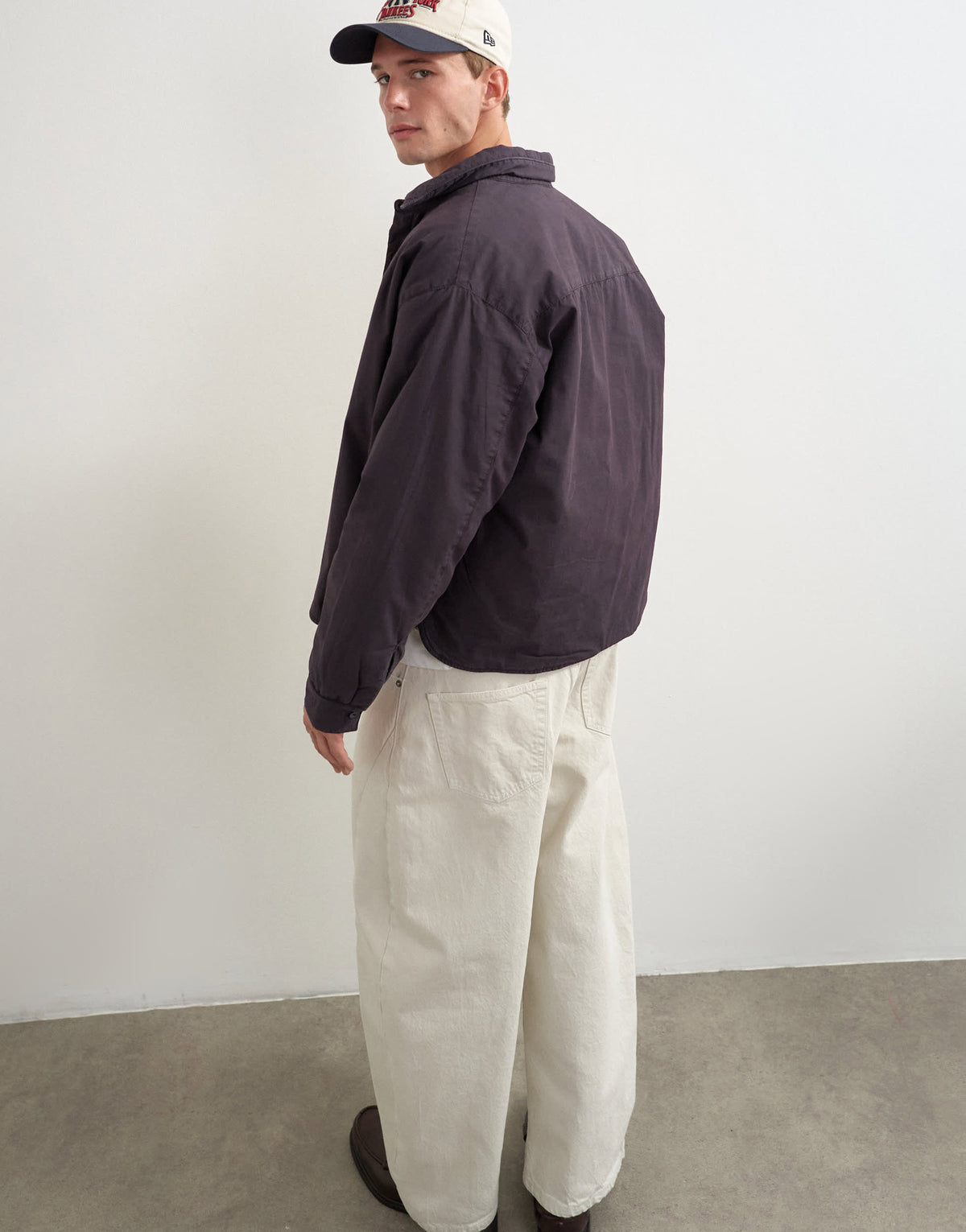 Topman oversized fit padded overshirt in ink navy