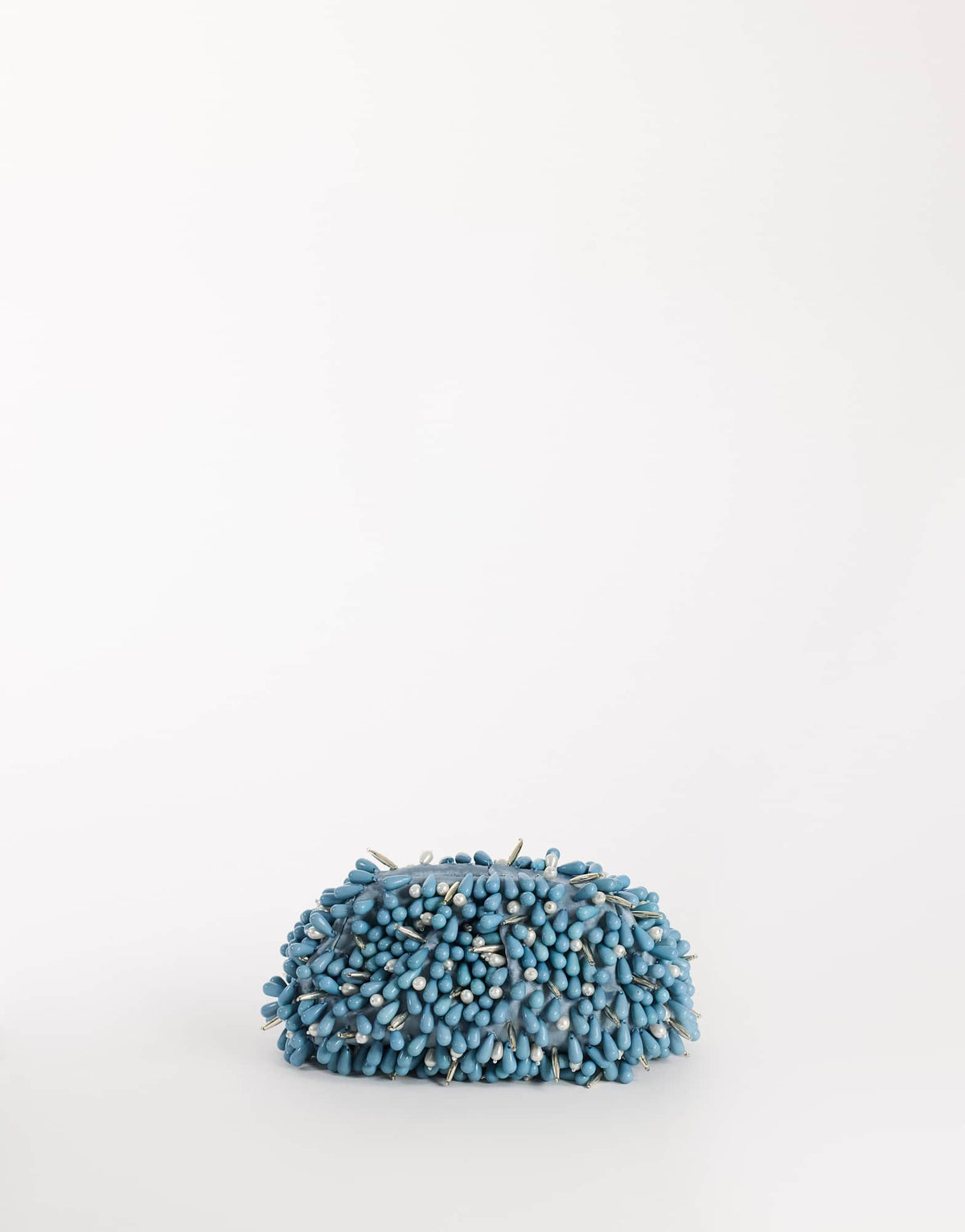 Topshop Jemma beaded clutch bag in blue