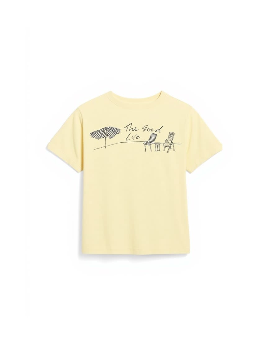 Topshop 'The Good Life' graphic classic tee in mustard