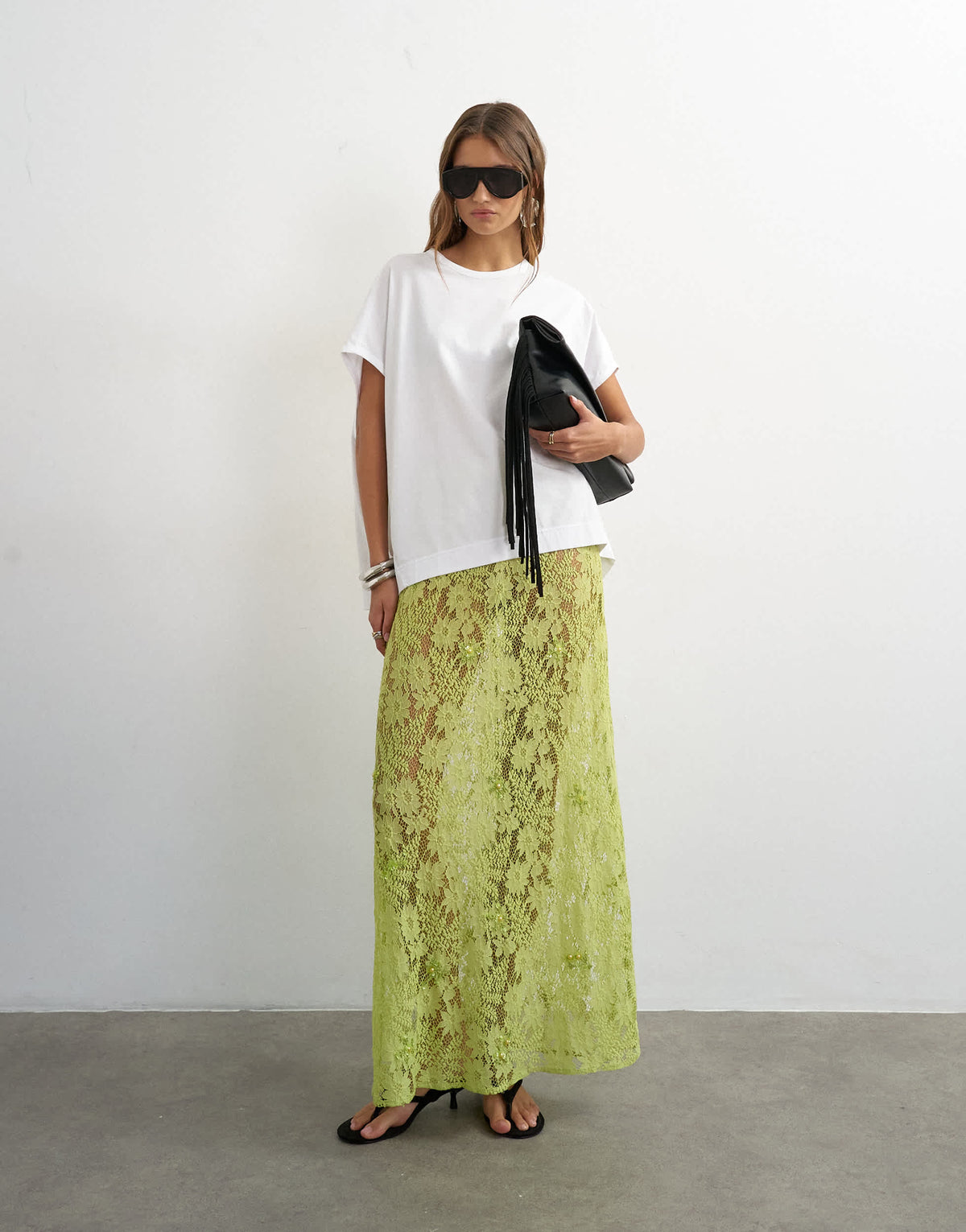 Topshop oversized circle tank tee in white