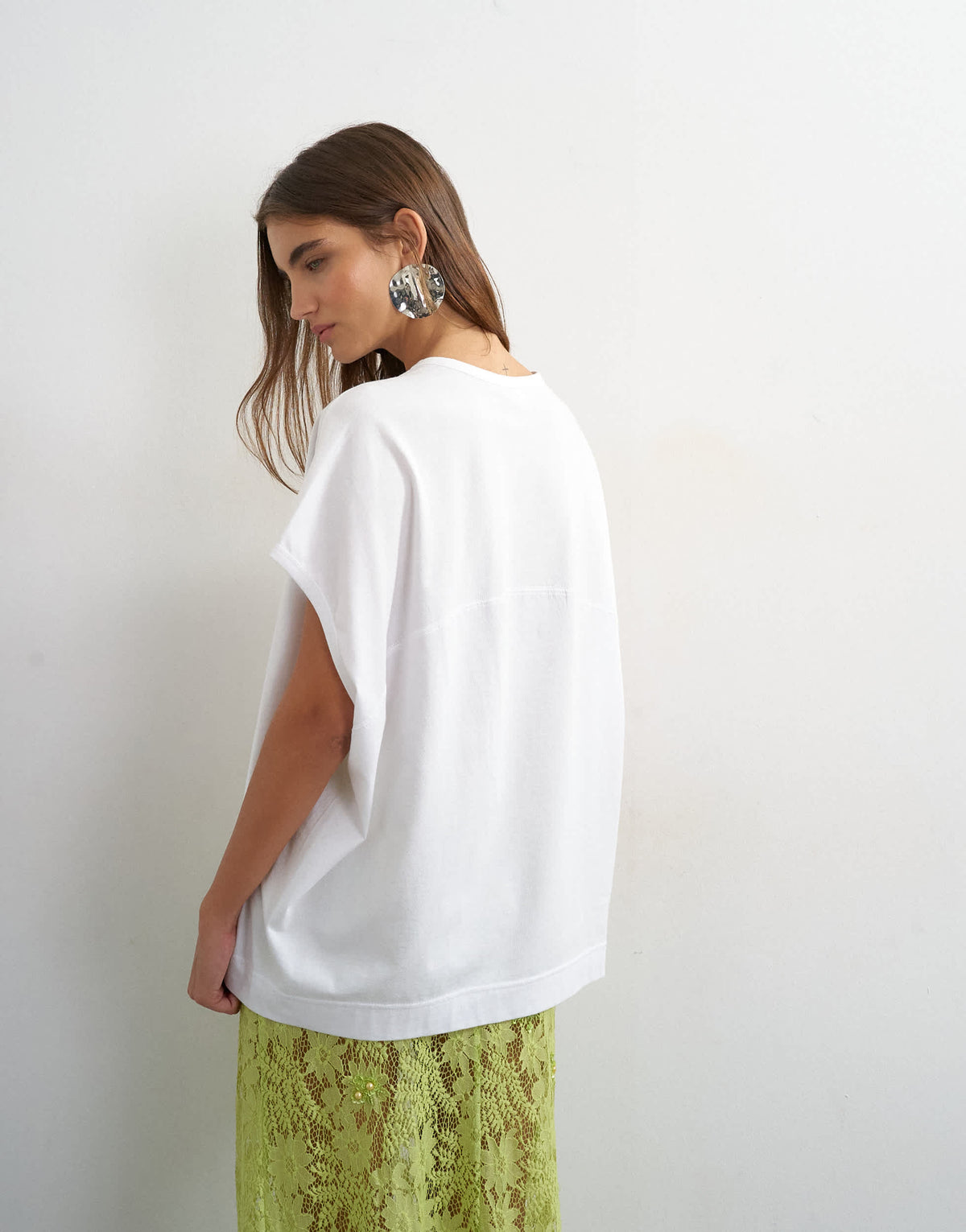 Topshop oversized circle tank tee in white