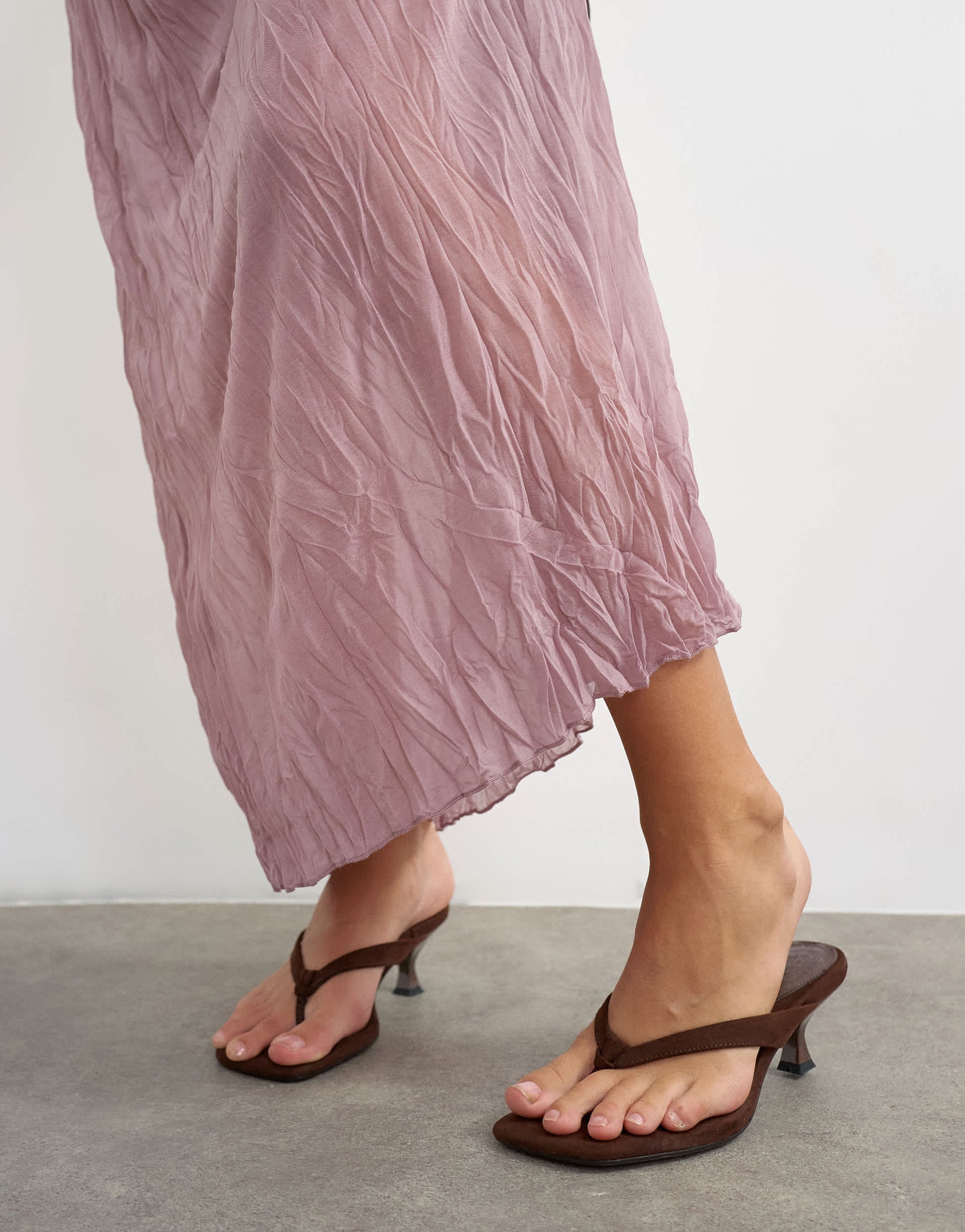 Topshop textured mesh maxi skirt co-ord in mauve