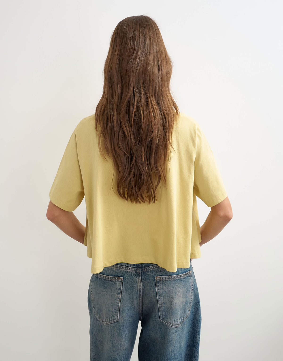 Topshop trapeze tee in yellow