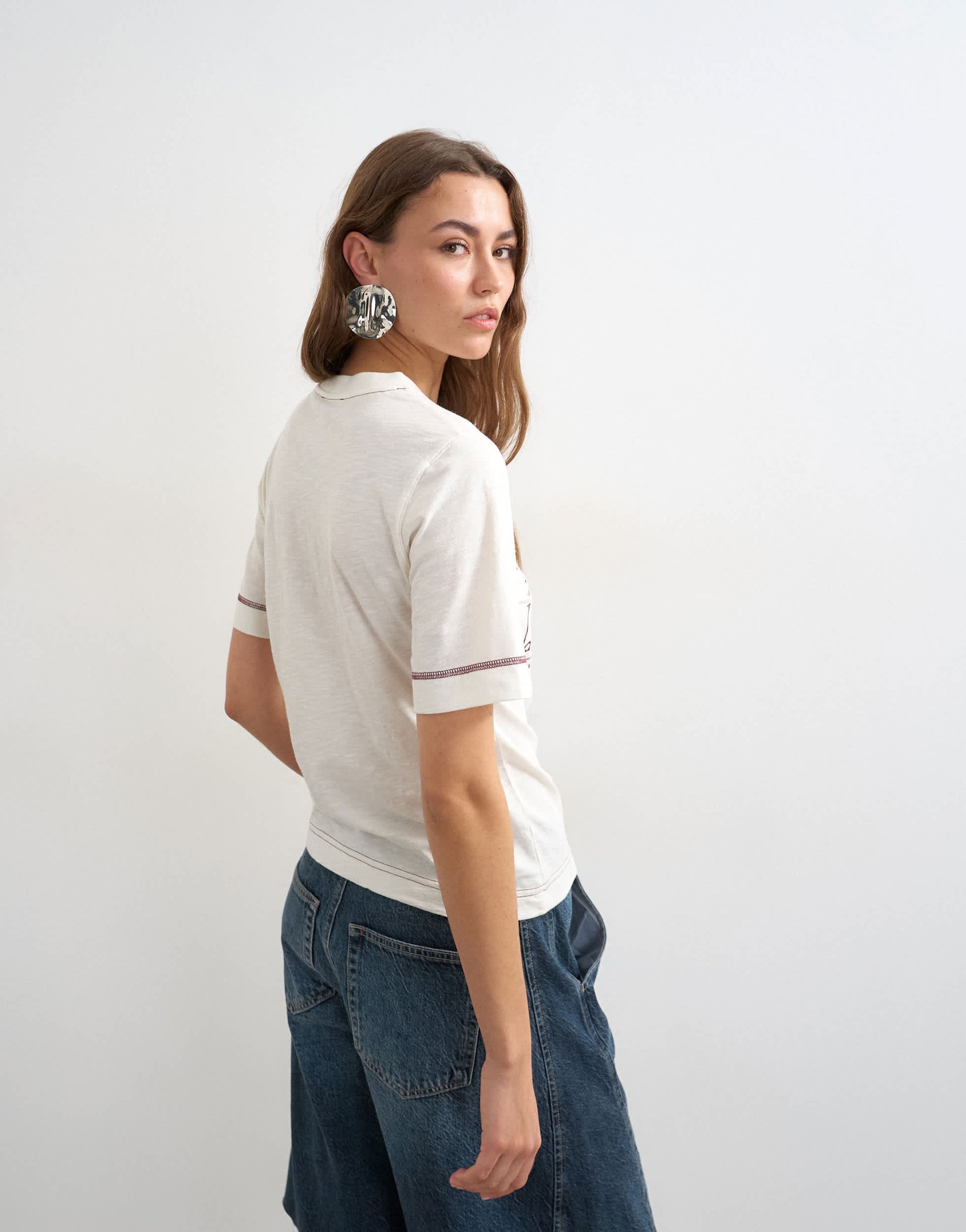 Topshop 'Tramonto Di Sicilia' graphic tee in ecru