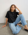 Topshop trapeze tee in black