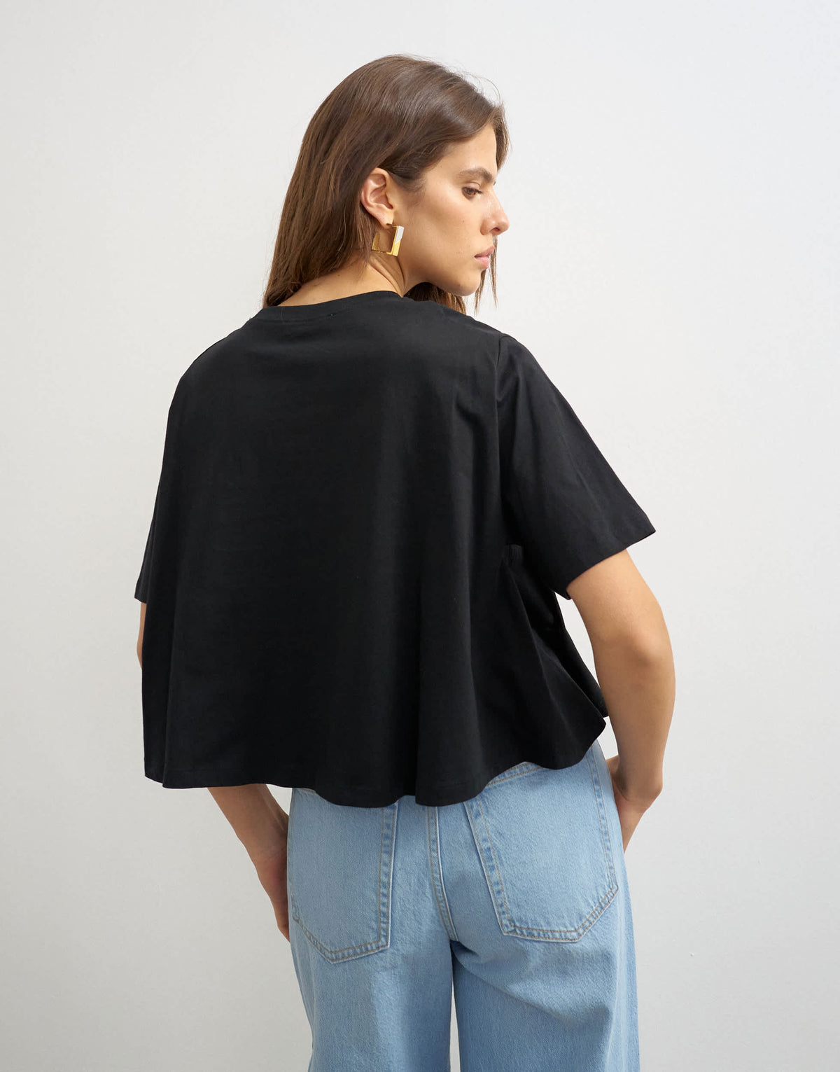 Topshop trapeze tee in black