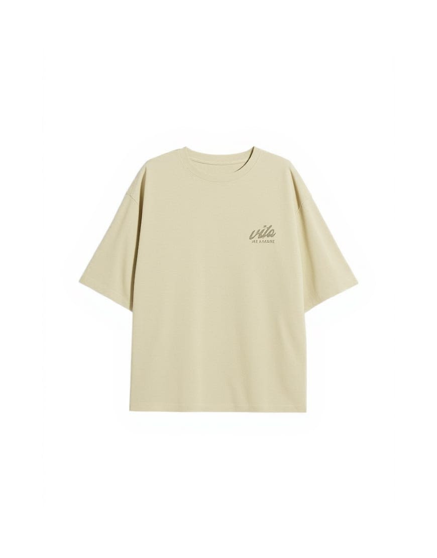 Topshop 'Little Italy' graphic oversized tee in stone