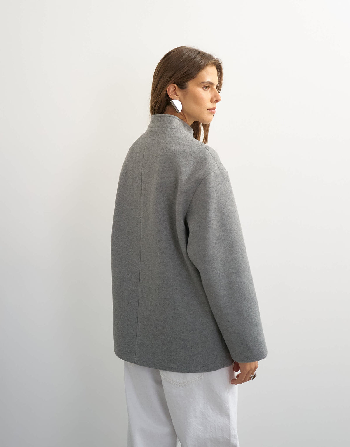 Topshop self frogging formal blazer coat in grey