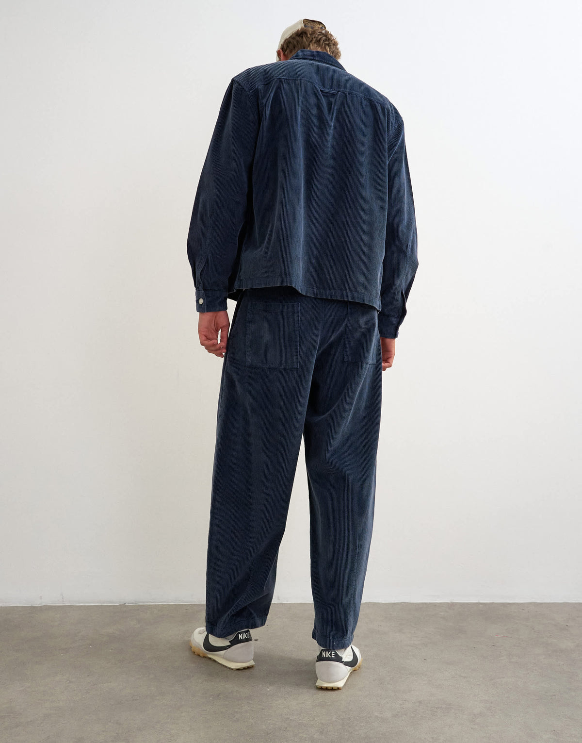 Topman barrel fit cord trouser in washed blue