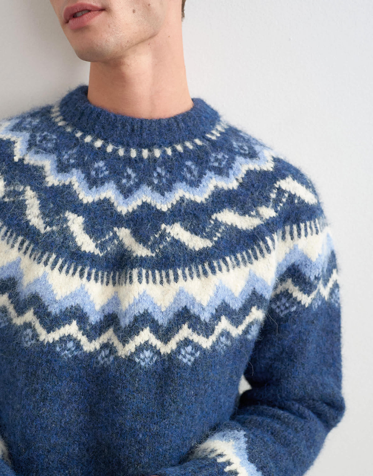 Topman relaxed fit fairisle knitted jumper in navy