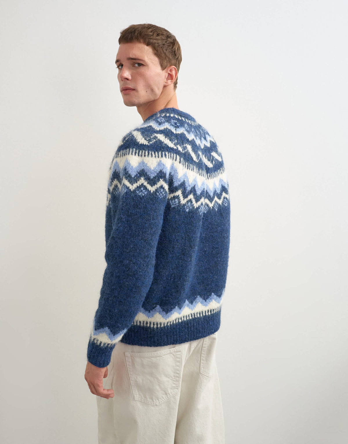 Topman relaxed fit fairisle knitted jumper in navy