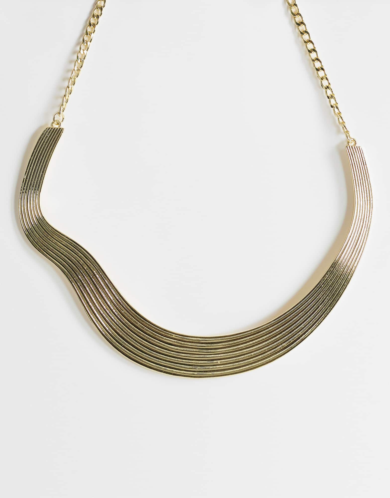 Topshop Miles statement choker necklace in gold