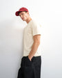 Topman classic fit distressed raw hem t-shirt in ecru