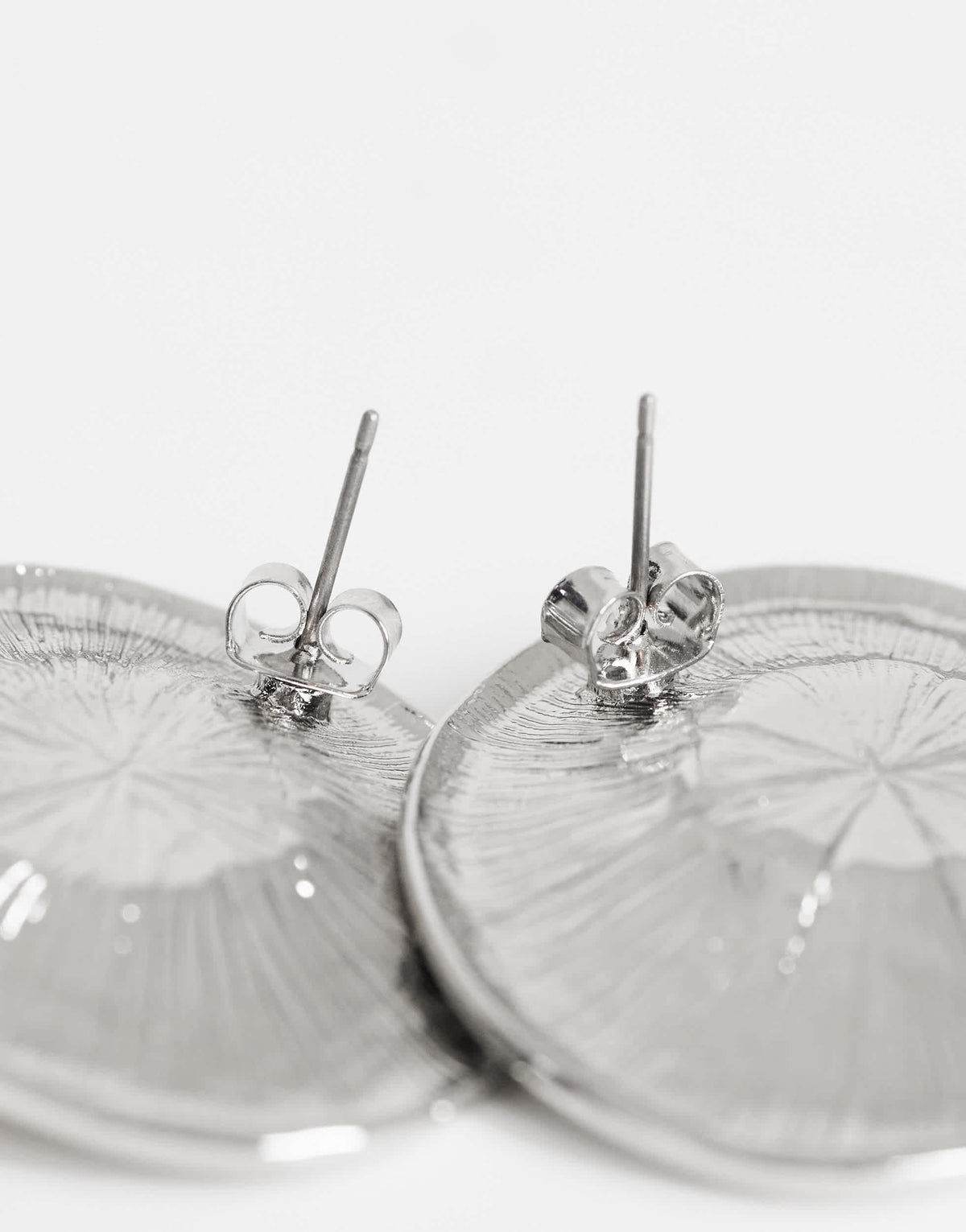 Topshop Cece statement round stud earrings in silver tone