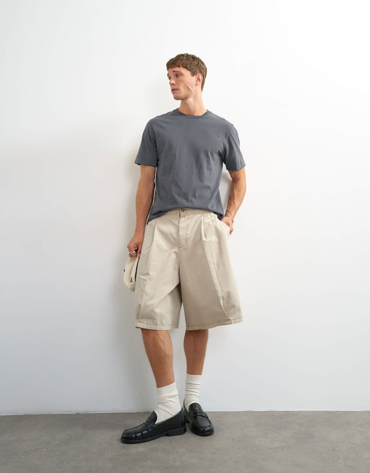 Topman classic fit distressed raw hem t-shirt in charcoal