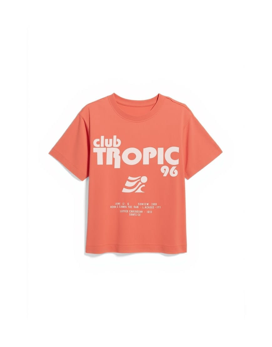 Topshop Club Tropic graphic boxy tee in red