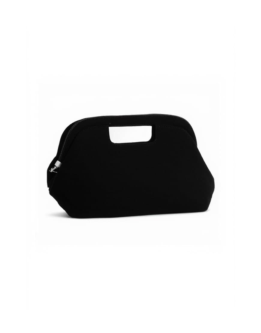 Topshop Gordan medium suedette clutch with handle in black