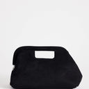 Topshop Gordan medium suedette clutch with handle in black
