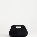 Topshop Gordan medium suedette clutch with handle in black
