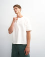 Topman relaxed fit jersey twill baseball henley shirt in ecru