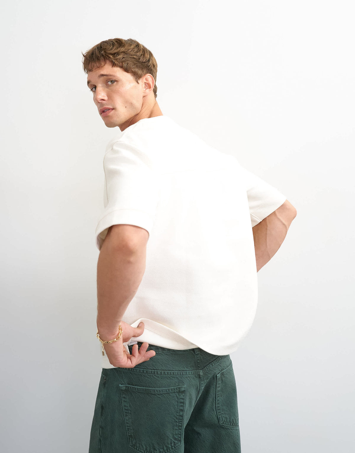 Topman relaxed fit jersey twill baseball henley shirt in ecru