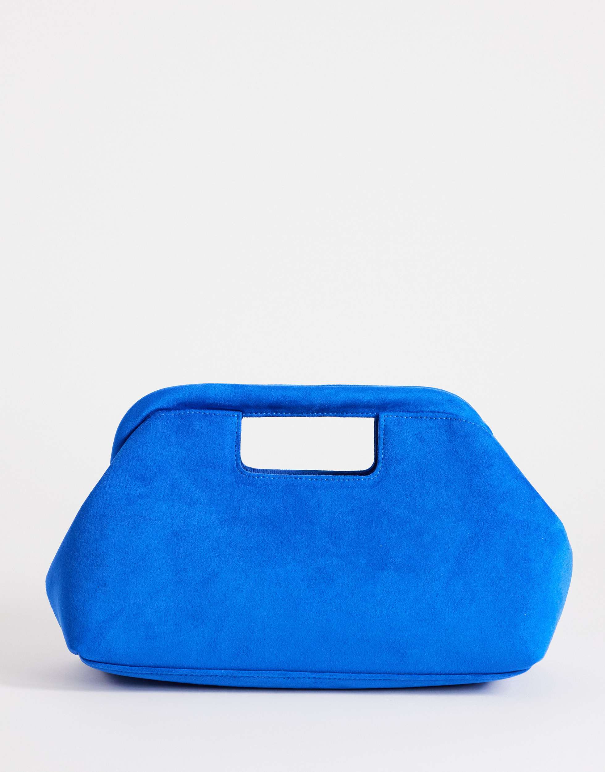 Pochette Topshop Gordan en simili-daim, taille moyenne, avec poignée, couleur cobalt