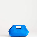Topshop Gordan medium suedette clutch with handle in cobalt