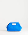 Topshop Gordan medium suedette clutch with handle in cobalt