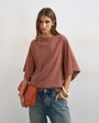 Topshop batwing t-shirt in pecan