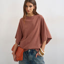 Topshop batwing t-shirt in pecan