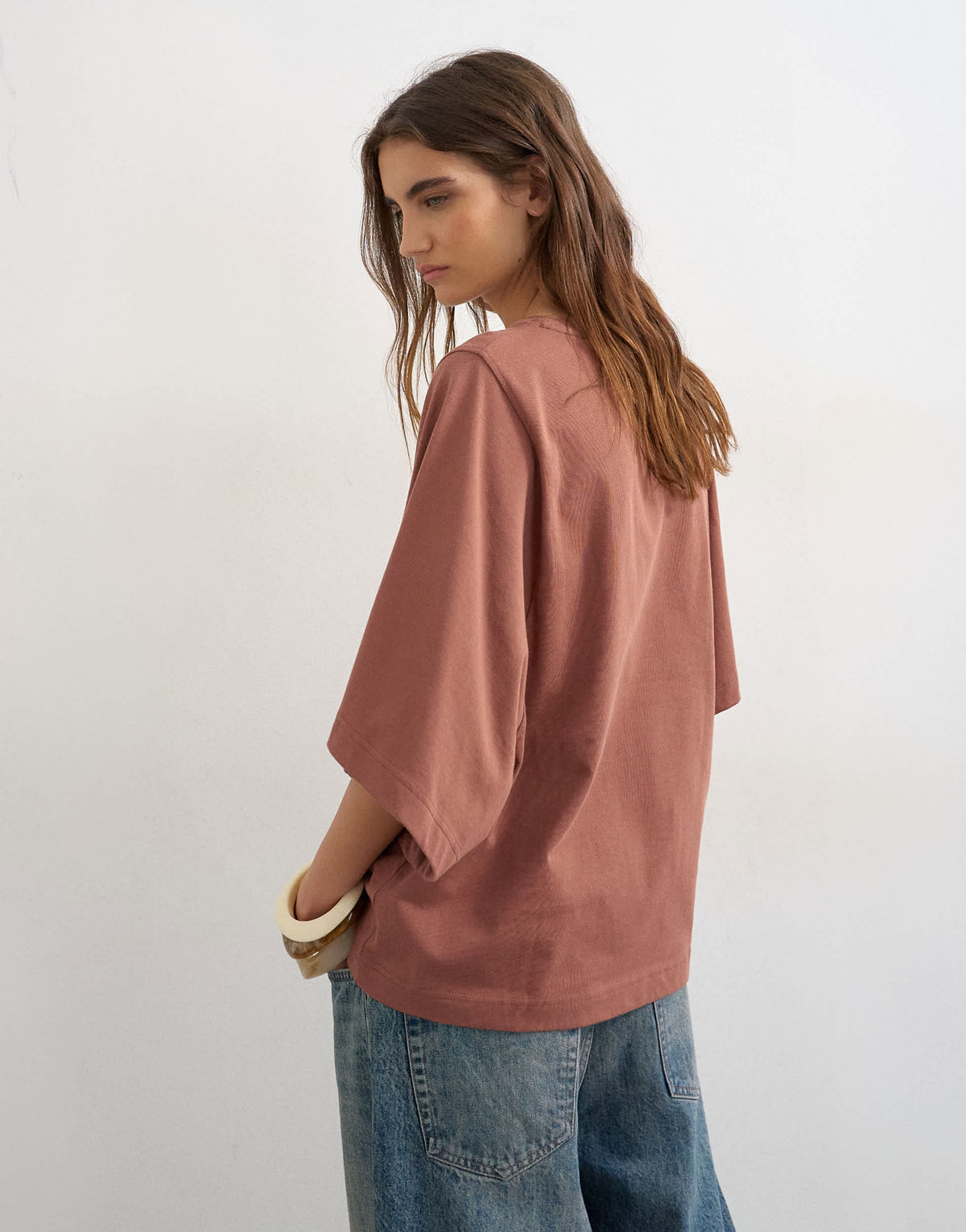 Topshop batwing t-shirt in pecan