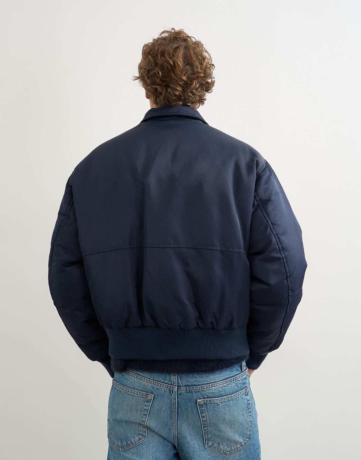 Topman fireman clasp padded bomber jacket in navy