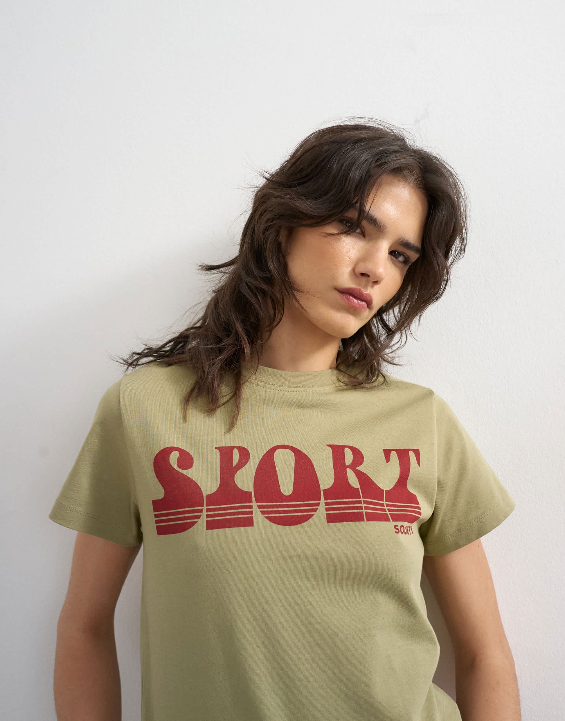 Topshop Sport graphic boxy tee in green