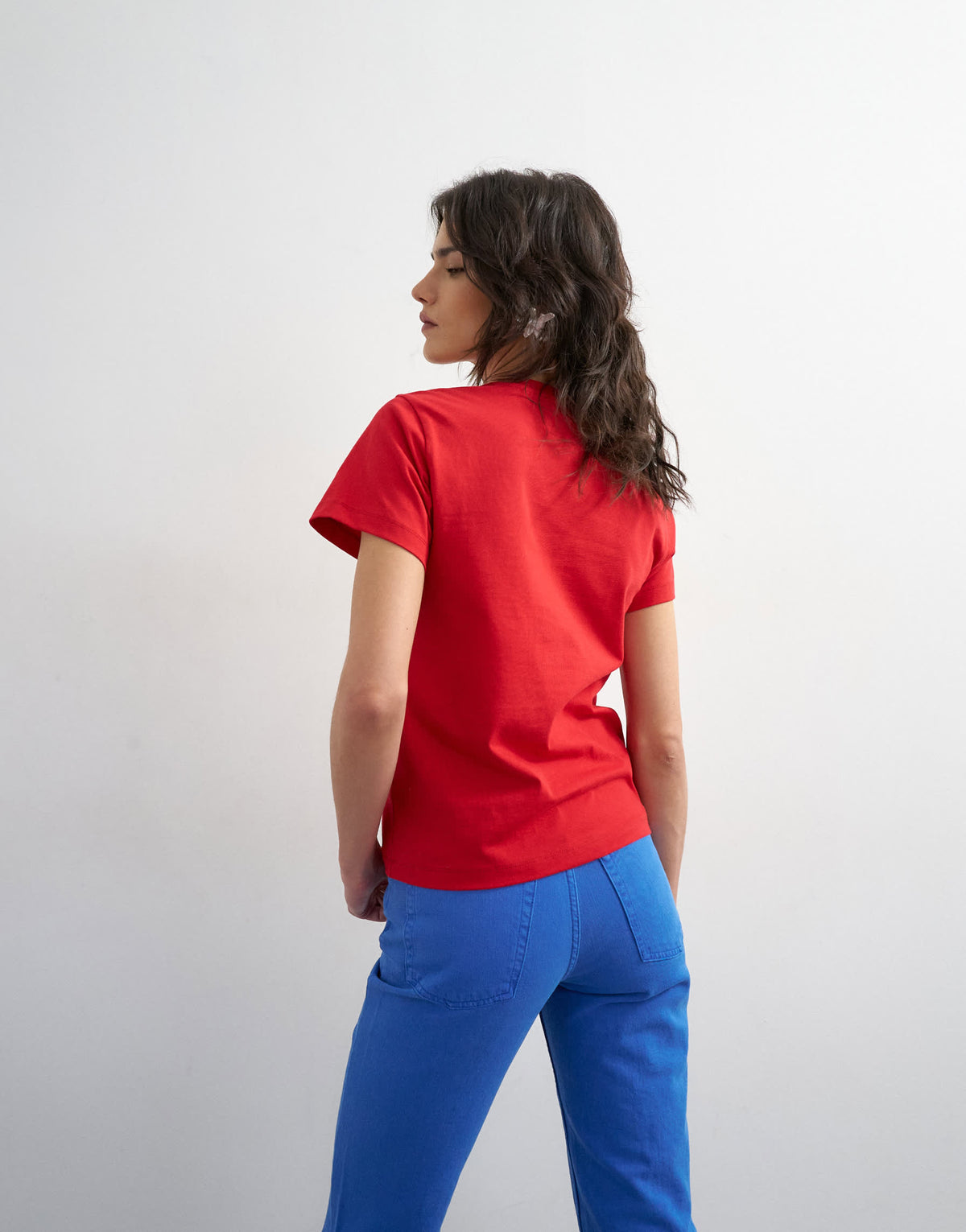 Topshop Soleil graphic boxy tee in red