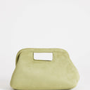 Topshop Gordan medium suedette clutch with handle in olive
