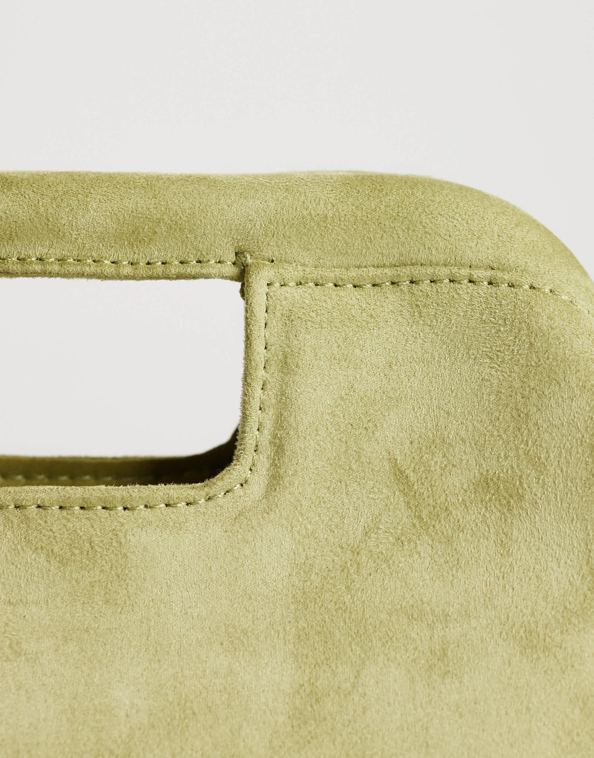 Topshop Gordan medium suedette clutch with handle in olive