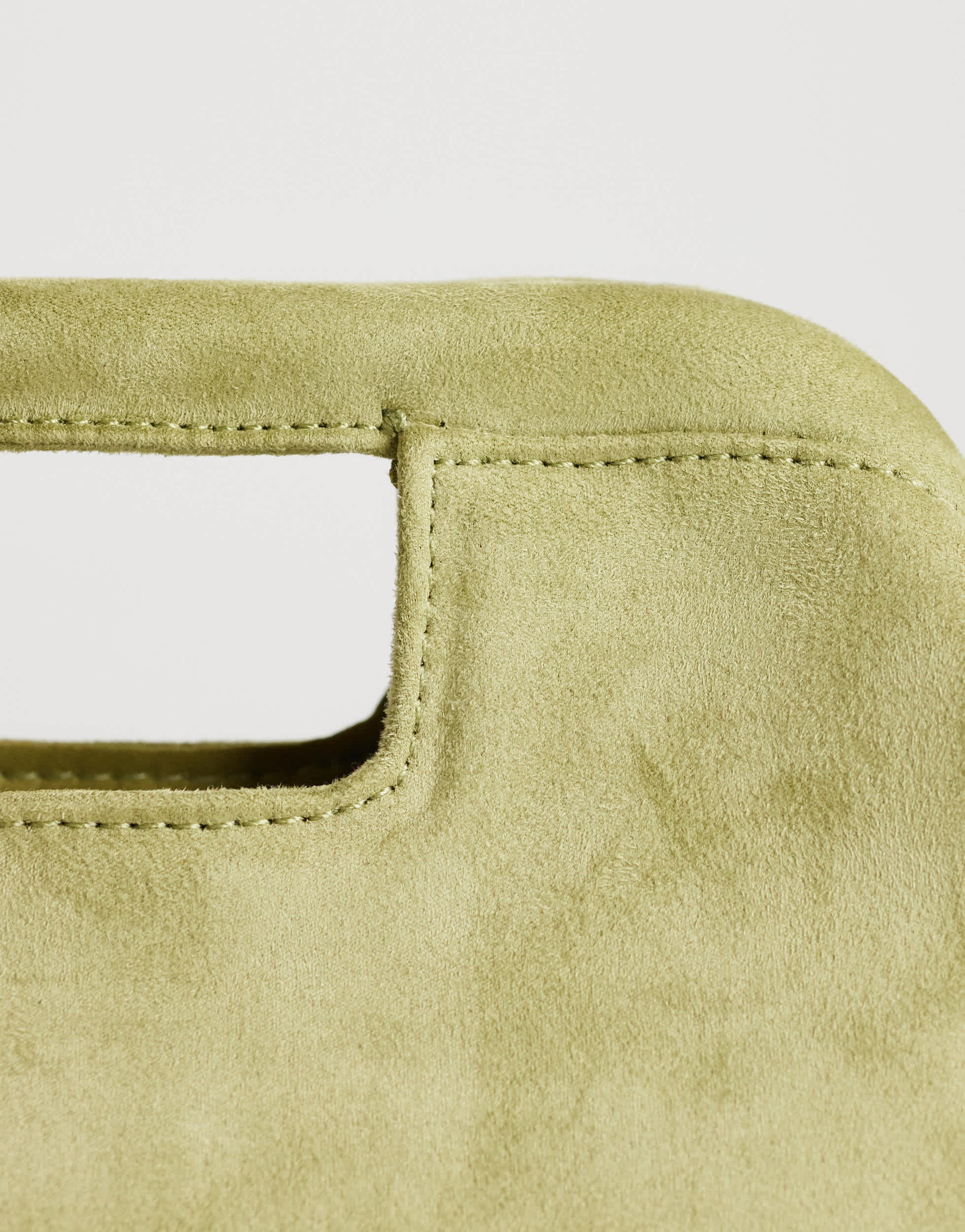 Topshop Gordan medium suedette clutch with handle in olive