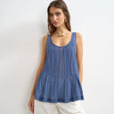 Topshop sheer sleeveless pintuck cami in indigo